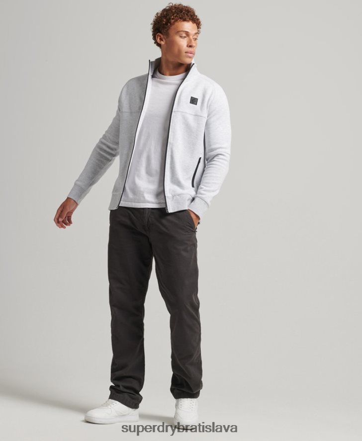 Superdry muži tech track top 6B4ZTR5096 oblečenie sivá