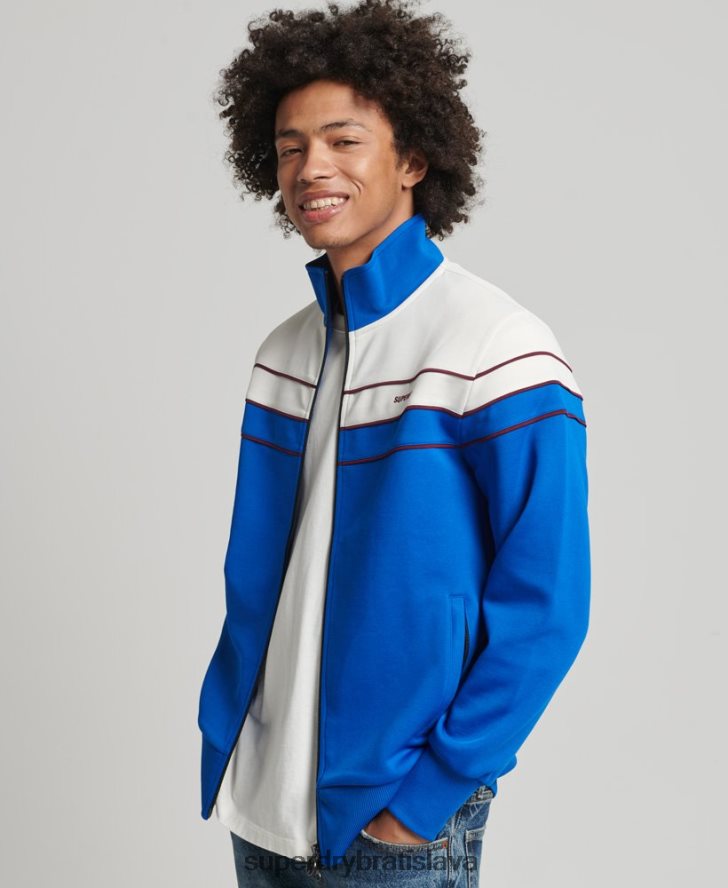 Superdry muži vintage top na zips 6B4ZTR822 oblečenie Modrá