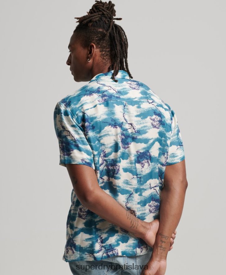 Superdry muži Revere tričko s krátkym rukávom 6B4ZTR184 oblečenie námorníctvo
