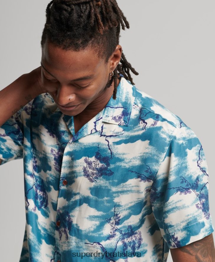 Superdry muži Revere tričko s krátkym rukávom 6B4ZTR184 oblečenie námorníctvo