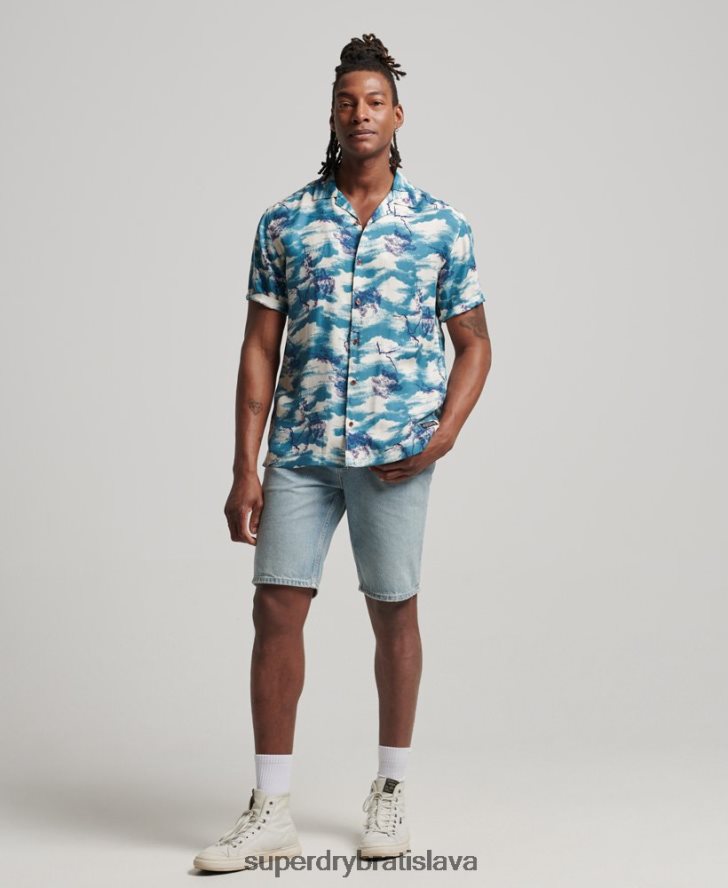 Superdry muži Revere tričko s krátkym rukávom 6B4ZTR184 oblečenie námorníctvo