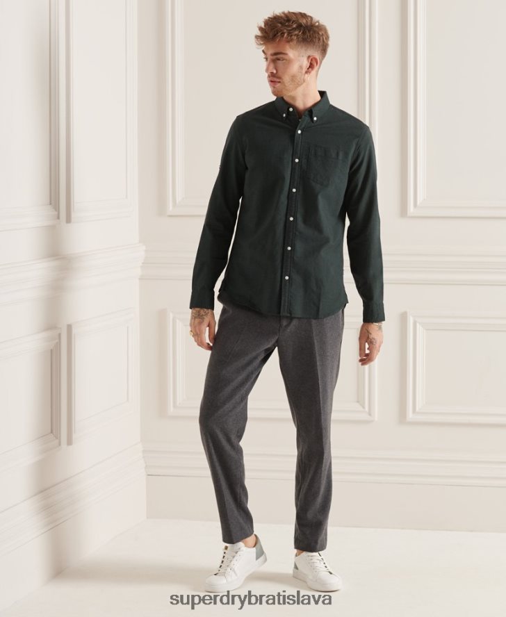 Superdry muži Uni oxford košeľa z organickej bavlny 6B4ZTR226 oblečenie zelená