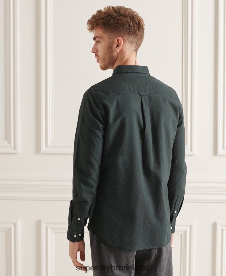 Superdry muži Uni oxford košeľa z organickej bavlny 6B4ZTR226 oblečenie zelená