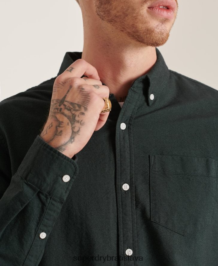 Superdry muži Uni oxford košeľa z organickej bavlny 6B4ZTR226 oblečenie zelená