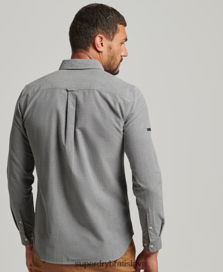 Superdry muži Uni oxford košeľa z organickej bavlny 6B4ZTR6504 oblečenie sivá