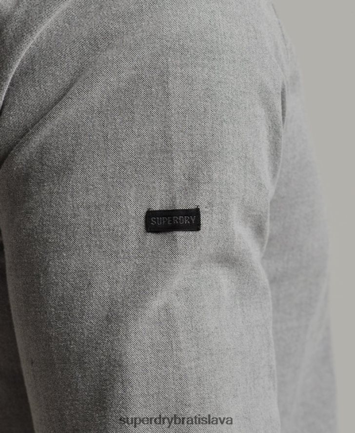 Superdry muži Uni oxford košeľa z organickej bavlny 6B4ZTR6504 oblečenie sivá