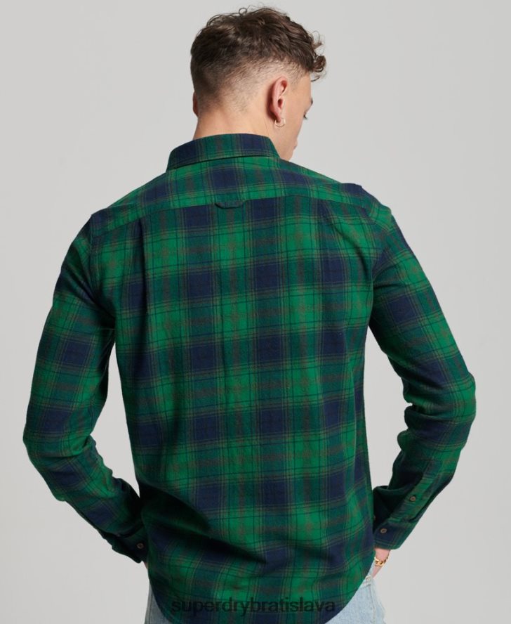 Superdry muži Vintage drevorubačská košeľa z organickej bavlny 6B4ZTR162 oblečenie zelená
