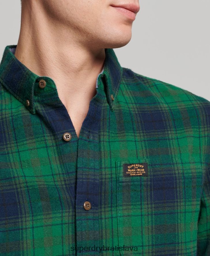 Superdry muži Vintage drevorubačská košeľa z organickej bavlny 6B4ZTR162 oblečenie zelená