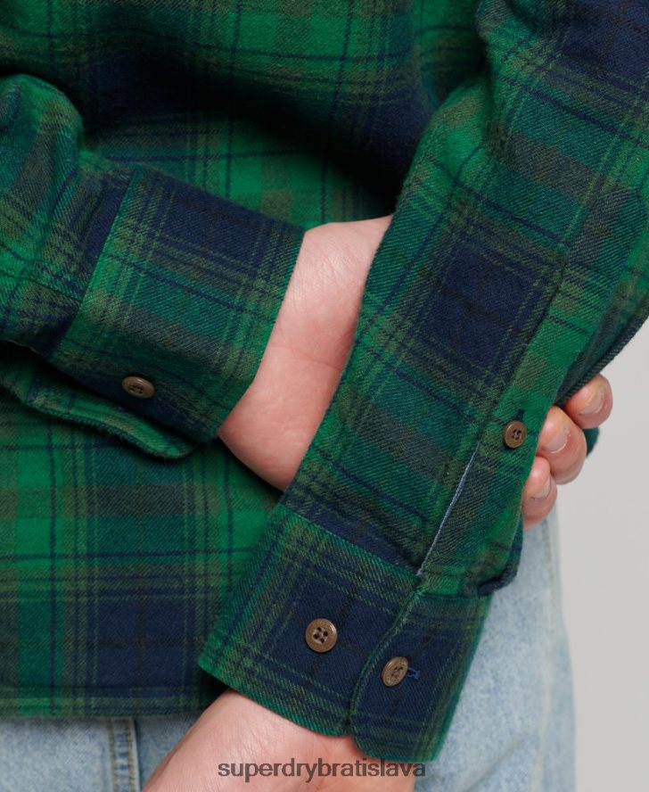 Superdry muži Vintage drevorubačská košeľa z organickej bavlny 6B4ZTR162 oblečenie zelená