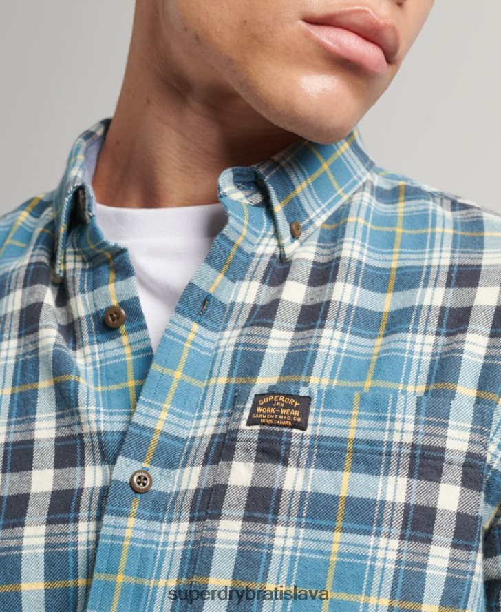 Superdry muži Vintage drevorubačská košeľa z organickej bavlny 6B4ZTR169 oblečenie Modrá