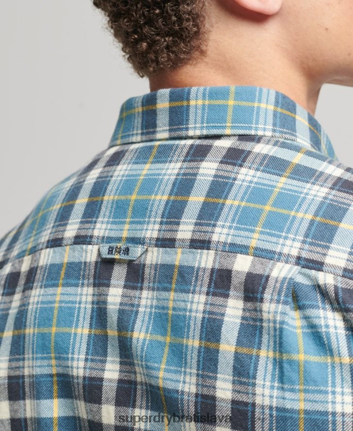 Superdry muži Vintage drevorubačská košeľa z organickej bavlny 6B4ZTR169 oblečenie Modrá