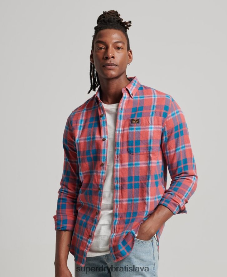 Superdry muži Vintage drevorubačská košeľa z organickej bavlny 6B4ZTR176 oblečenie červená