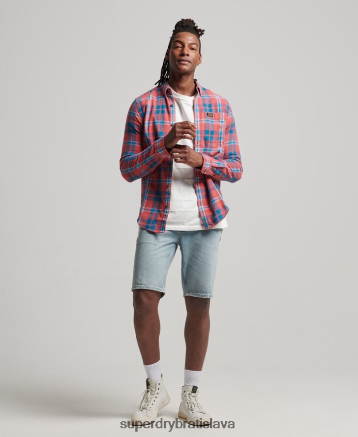 Superdry muži Vintage drevorubačská košeľa z organickej bavlny 6B4ZTR176 oblečenie červená