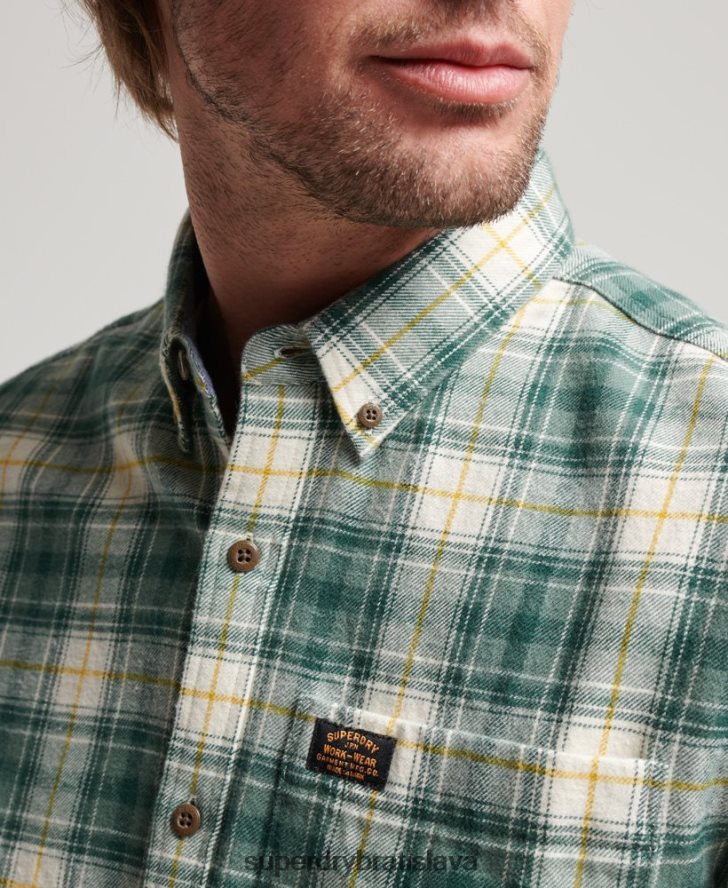 Superdry muži Vintage drevorubačská košeľa z organickej bavlny 6B4ZTR190 oblečenie zelená