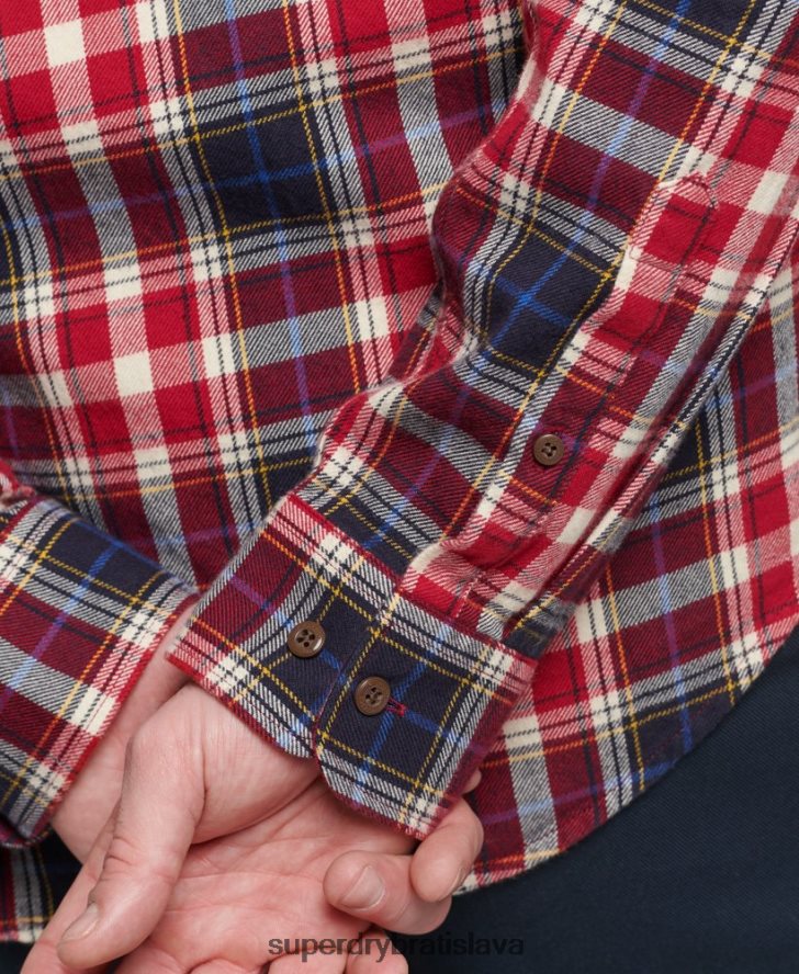 Superdry muži Vintage drevorubačská košeľa z organickej bavlny 6B4ZTR204 oblečenie červená