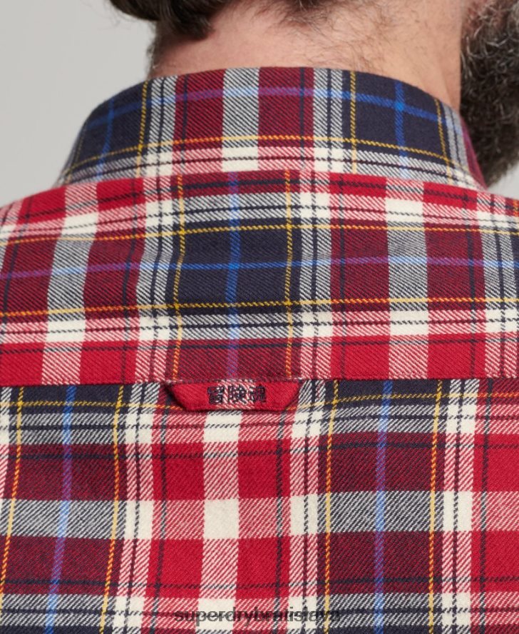 Superdry muži Vintage drevorubačská košeľa z organickej bavlny 6B4ZTR204 oblečenie červená