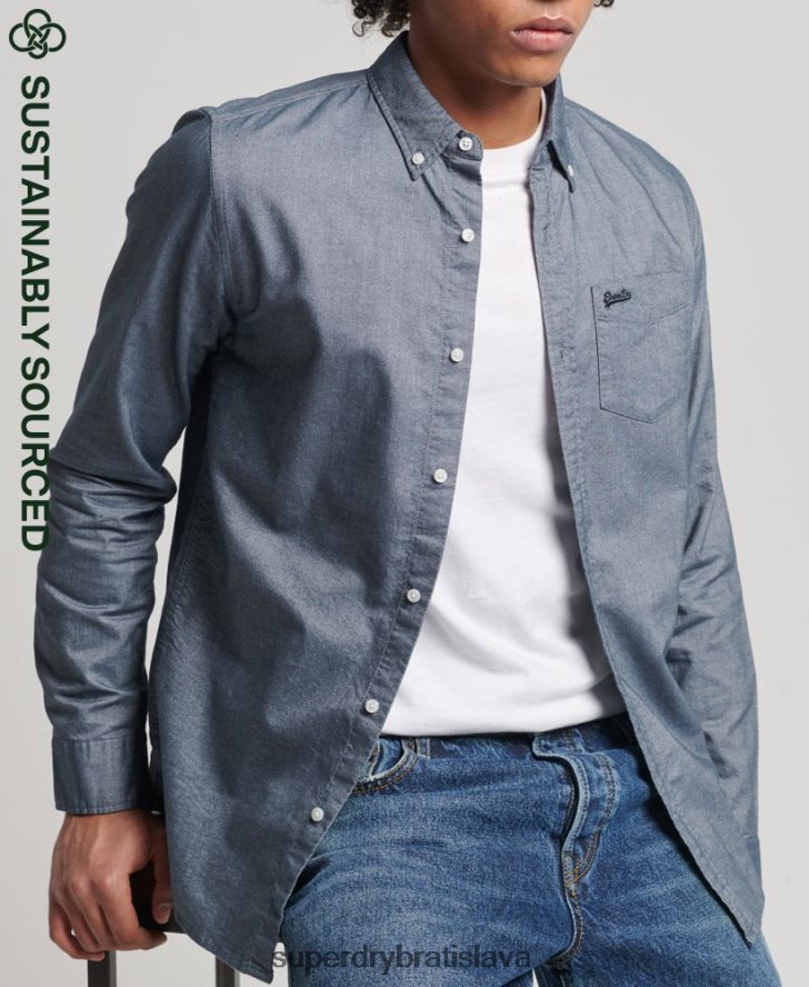 Superdry muži Vintage oxfordská košeľa z organickej bavlny 6B4ZTR185 oblečenie námorníctvo