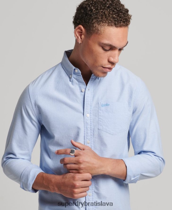 Superdry muži Vintage oxfordská košeľa z organickej bavlny 6B4ZTR208 oblečenie Modrá