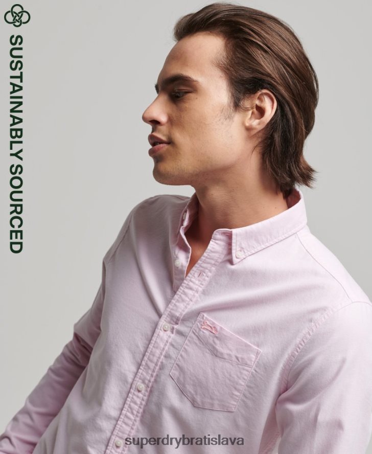 Superdry muži Vintage oxfordská košeľa z organickej bavlny 6B4ZTR209 oblečenie Ružová