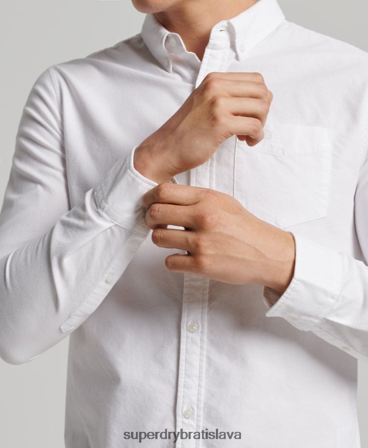 Superdry muži Vintage oxfordská košeľa z organickej bavlny 6B4ZTR212 oblečenie biely