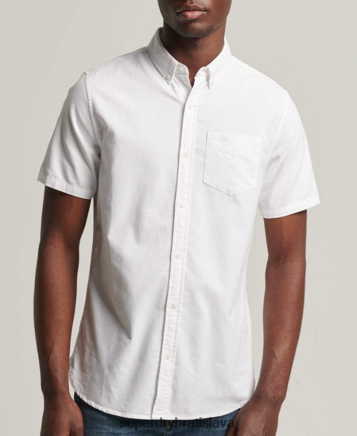 Superdry muži Vintage oxfordské tričko s krátkym rukávom z organickej bavlny 6B4ZTR233 oblečenie biely