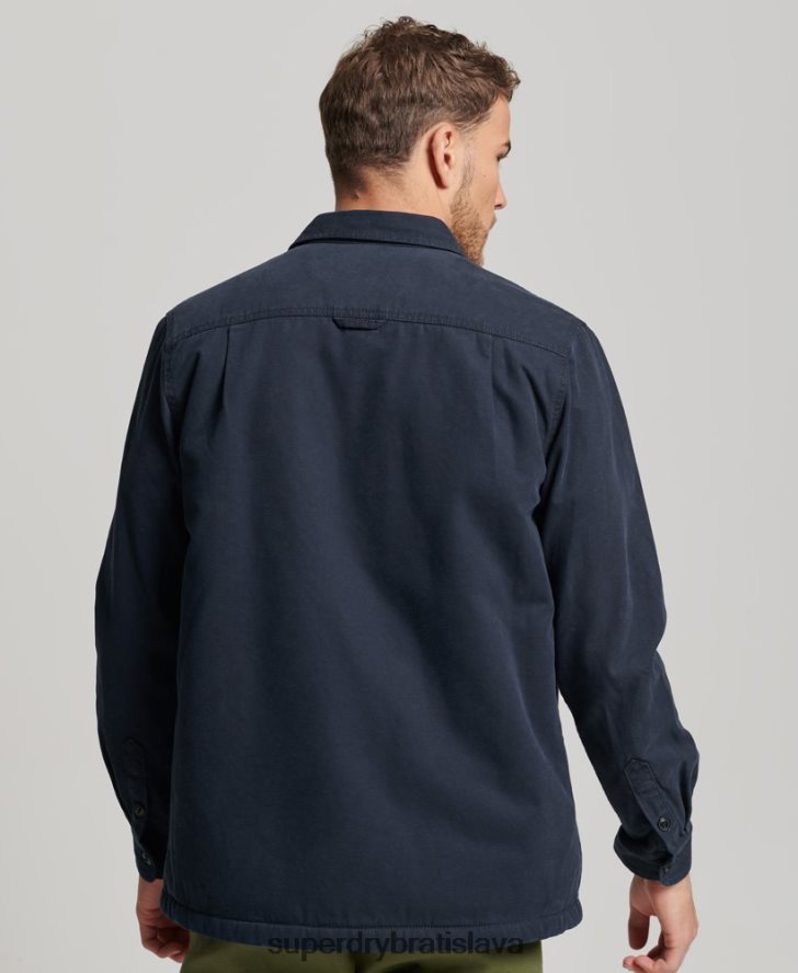 Superdry muži borgská podšitá mlynárska košeľa 6B4ZTR143 oblečenie námorníctvo