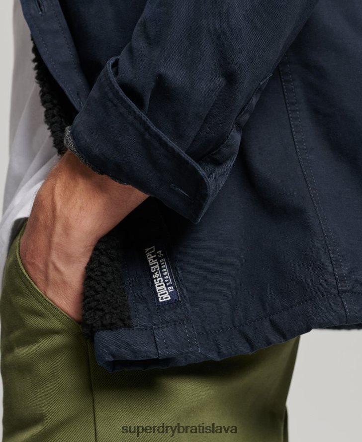 Superdry muži borgská podšitá mlynárska košeľa 6B4ZTR143 oblečenie námorníctvo