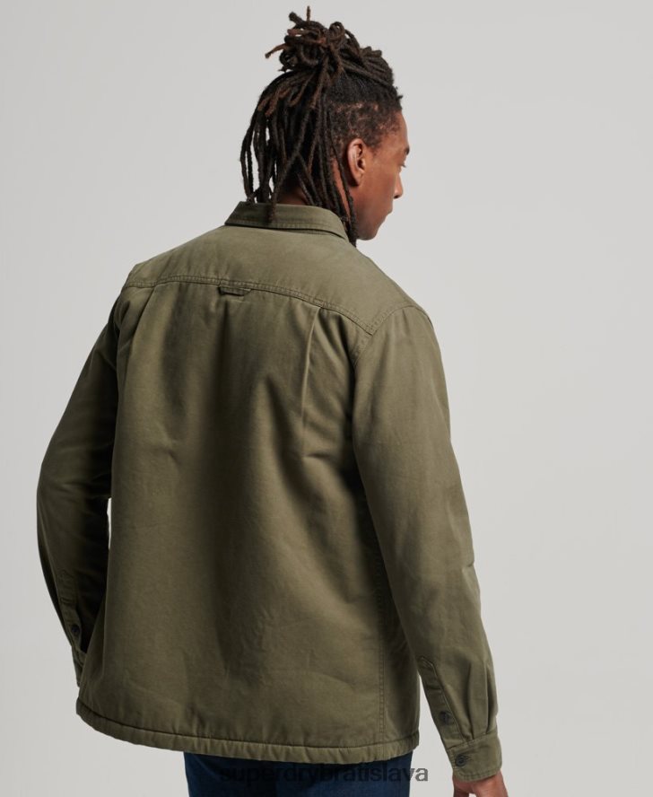 Superdry muži borgská podšitá mlynárska košeľa 6B4ZTR163 oblečenie zelená