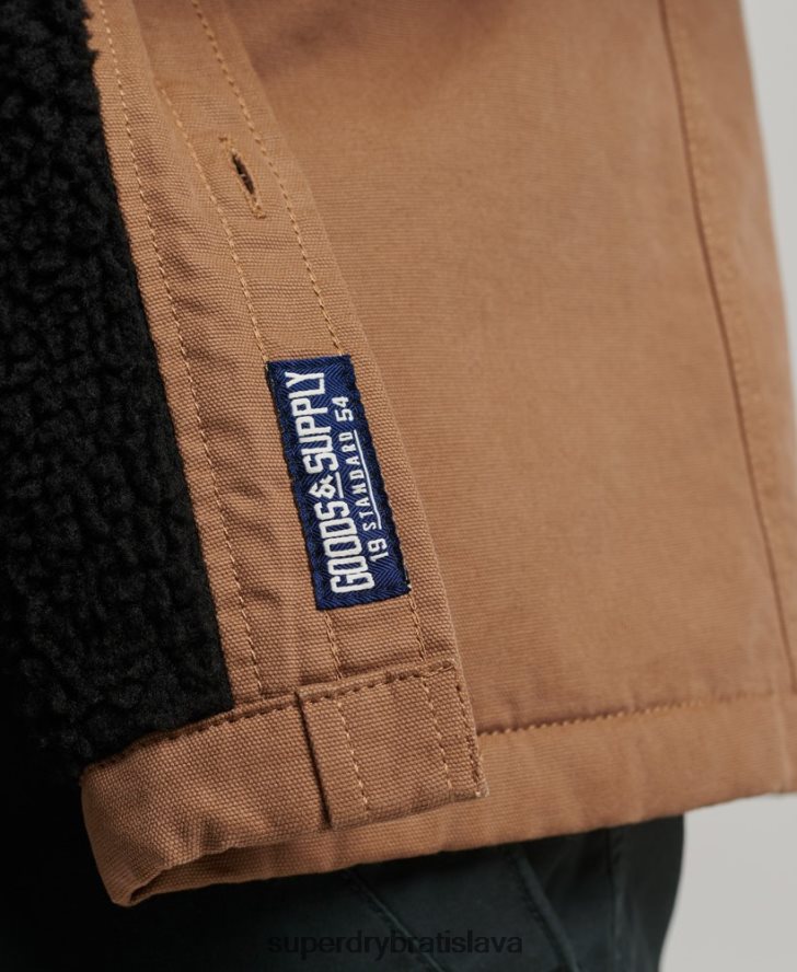 Superdry muži borgská podšitá mlynárska košeľa 6B4ZTR166 oblečenie hnedá