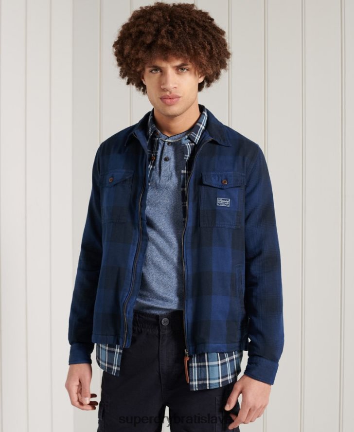 Superdry muži flanelová tielka 6B4ZTR237 oblečenie Modrá
