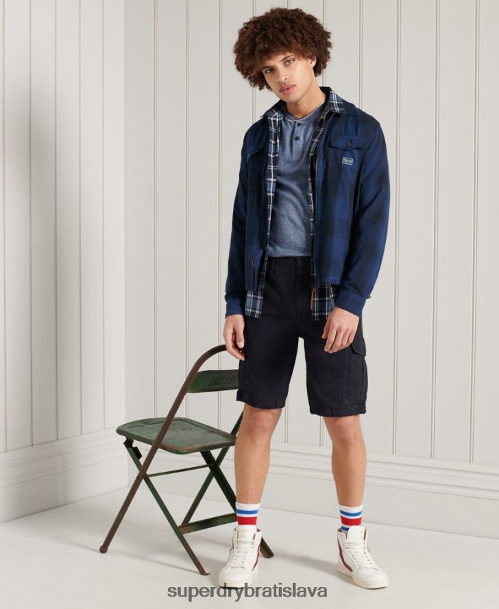 Superdry muži flanelová tielka 6B4ZTR237 oblečenie Modrá