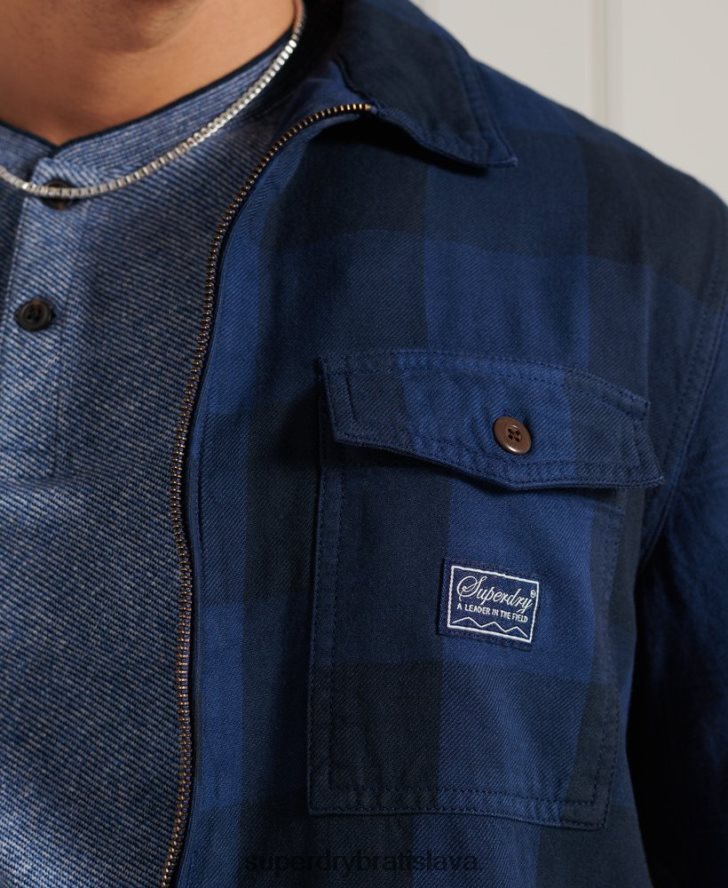 Superdry muži flanelová tielka 6B4ZTR237 oblečenie Modrá