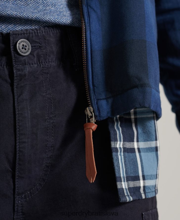 Superdry muži flanelová tielka 6B4ZTR237 oblečenie Modrá