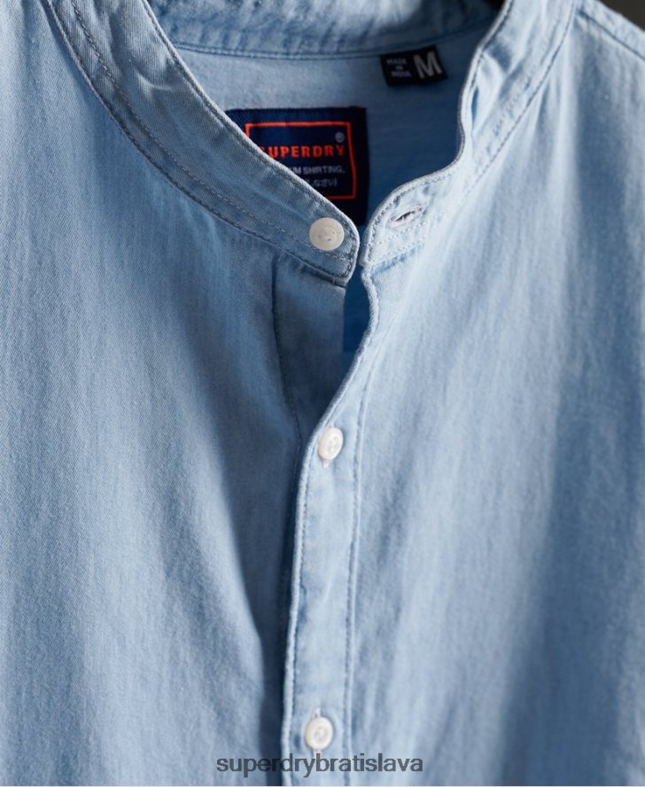 Superdry muži klasická keprová lite košeľa starého otca 6B4ZTR242 oblečenie Modrá