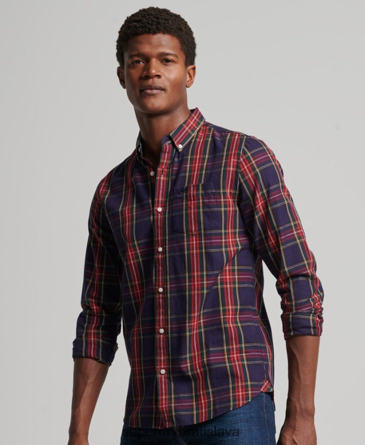 Superdry muži klasická londýnska košeľa na gombíky 6B4ZTR165 oblečenie zelená