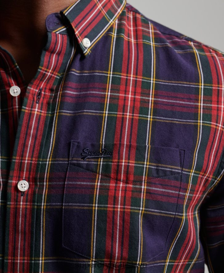 Superdry muži klasická londýnska košeľa na gombíky 6B4ZTR165 oblečenie zelená
