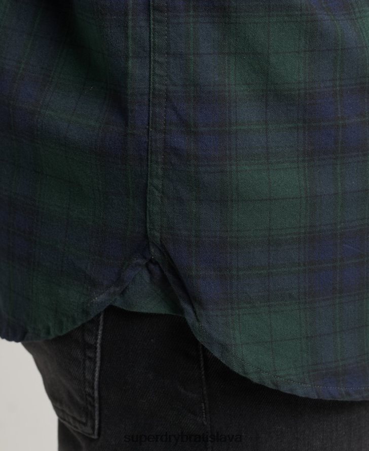 Superdry muži klasická londýnska košeľa na gombíky z organickej bavlny 6B4ZTR215 oblečenie zelená