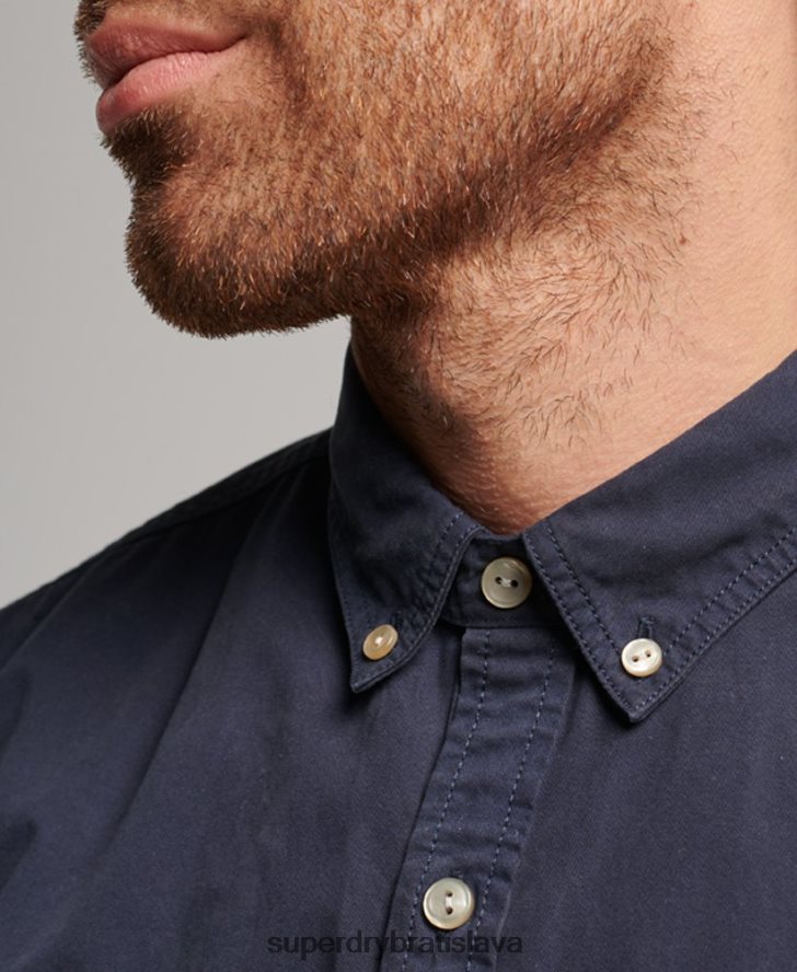 Superdry muži obchodník - košeľa s dlhým rukávom 6B4ZTR148 oblečenie námorníctvo