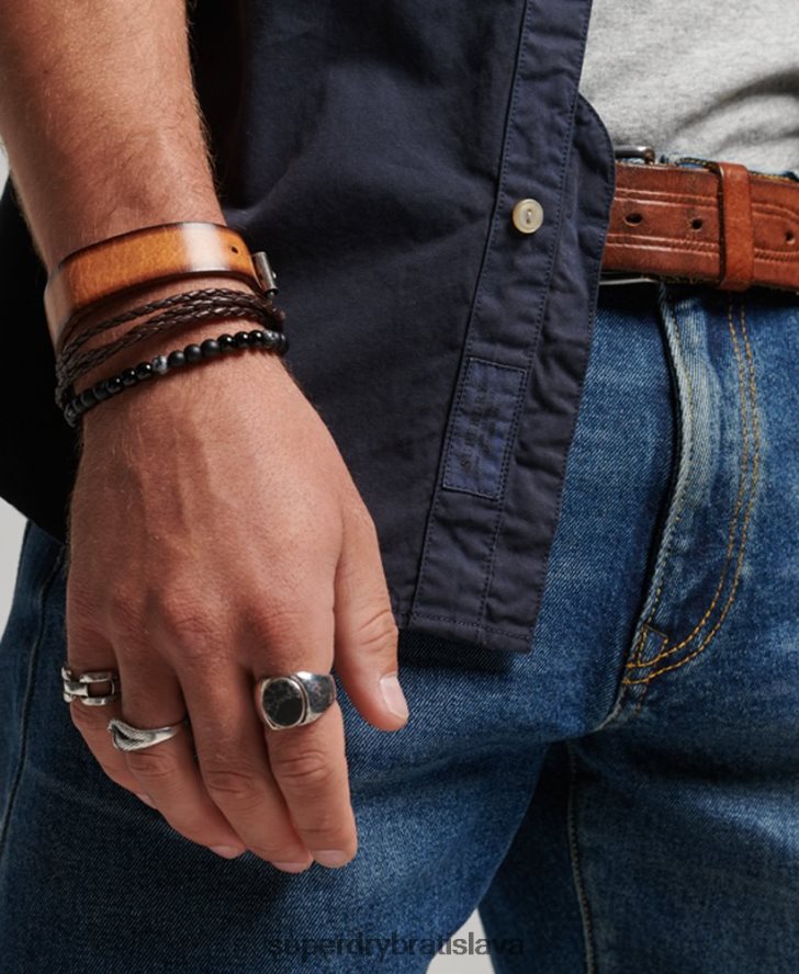 Superdry muži obchodník - košeľa s dlhým rukávom 6B4ZTR148 oblečenie námorníctvo