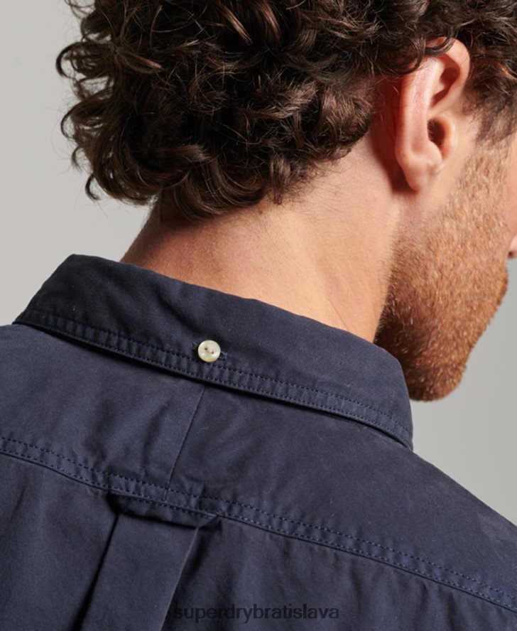 Superdry muži obchodník - košeľa s dlhým rukávom 6B4ZTR148 oblečenie námorníctvo
