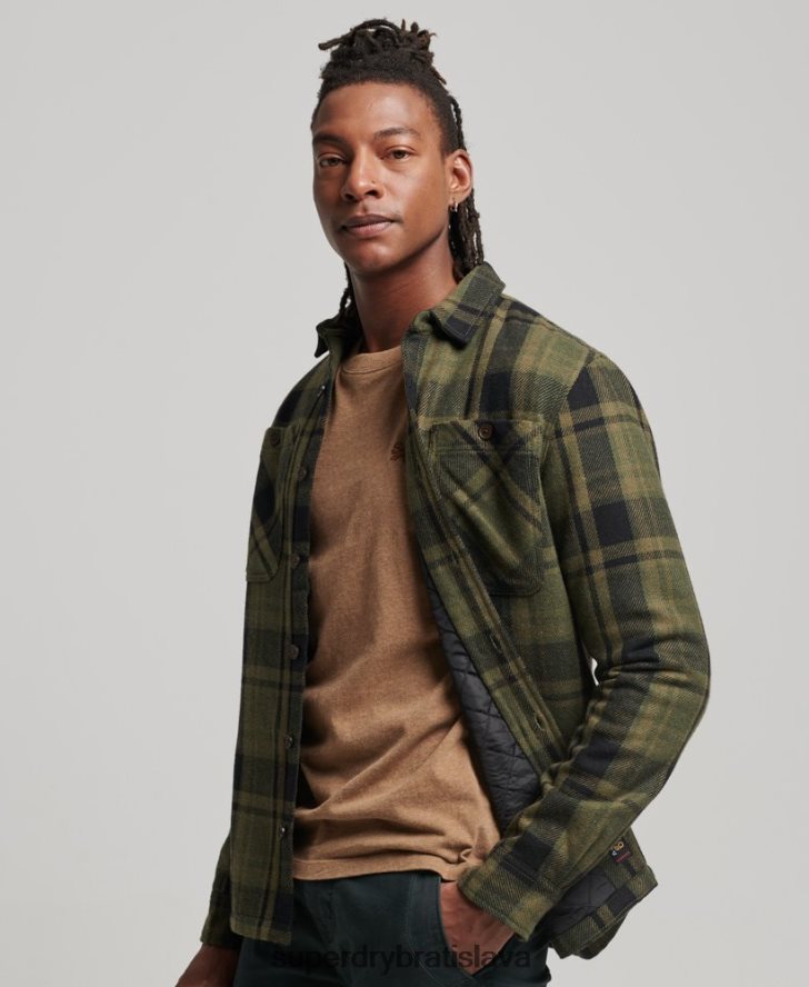 Superdry muži obchodná predajňa - prešívaná tielka 6B4ZTR175 oblečenie zelená