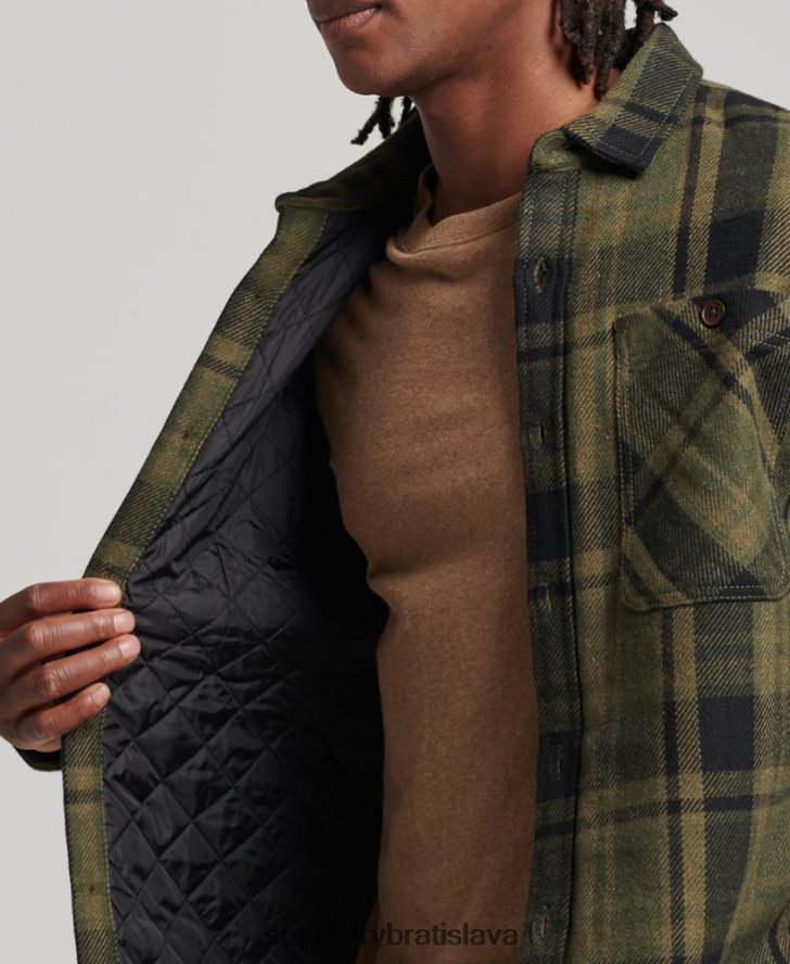 Superdry muži obchodná predajňa - prešívaná tielka 6B4ZTR175 oblečenie zelená