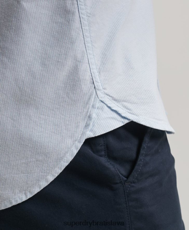 Superdry muži opraná oxfordská košeľa 6B4ZTR132 oblečenie svetlo modrá