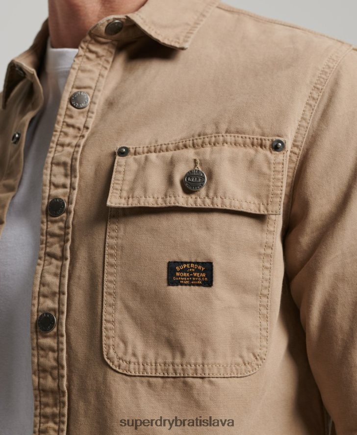 Superdry muži plátenná košeľa 6B4ZTR140 oblečenie opálenie