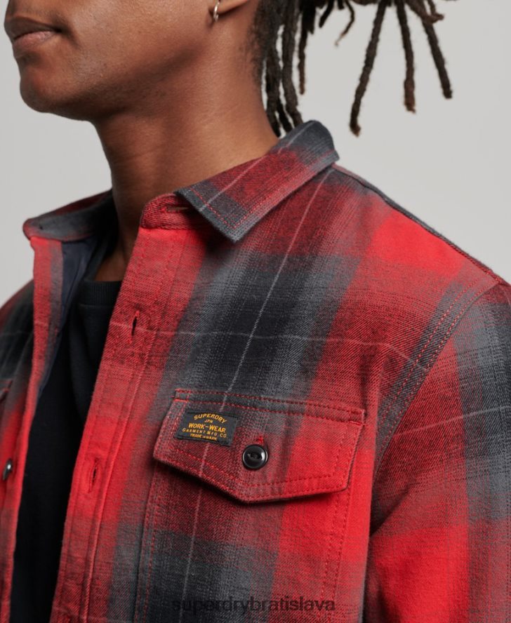 Superdry muži prešívaná kárová tielka 6B4ZTR6393 oblečenie červená