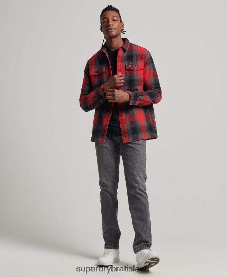Superdry muži prešívaná kárová tielka 6B4ZTR6393 oblečenie červená