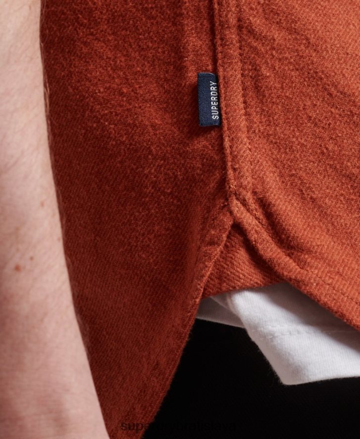 Superdry muži trailová flanelová košeľa z organickej bavlny 6B4ZTR158 oblečenie oranžová
