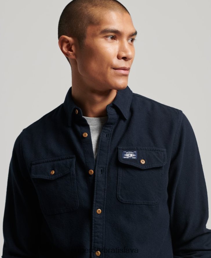 Superdry muži trailová flanelová košeľa z organickej bavlny 6B4ZTR179 oblečenie námorníctvo