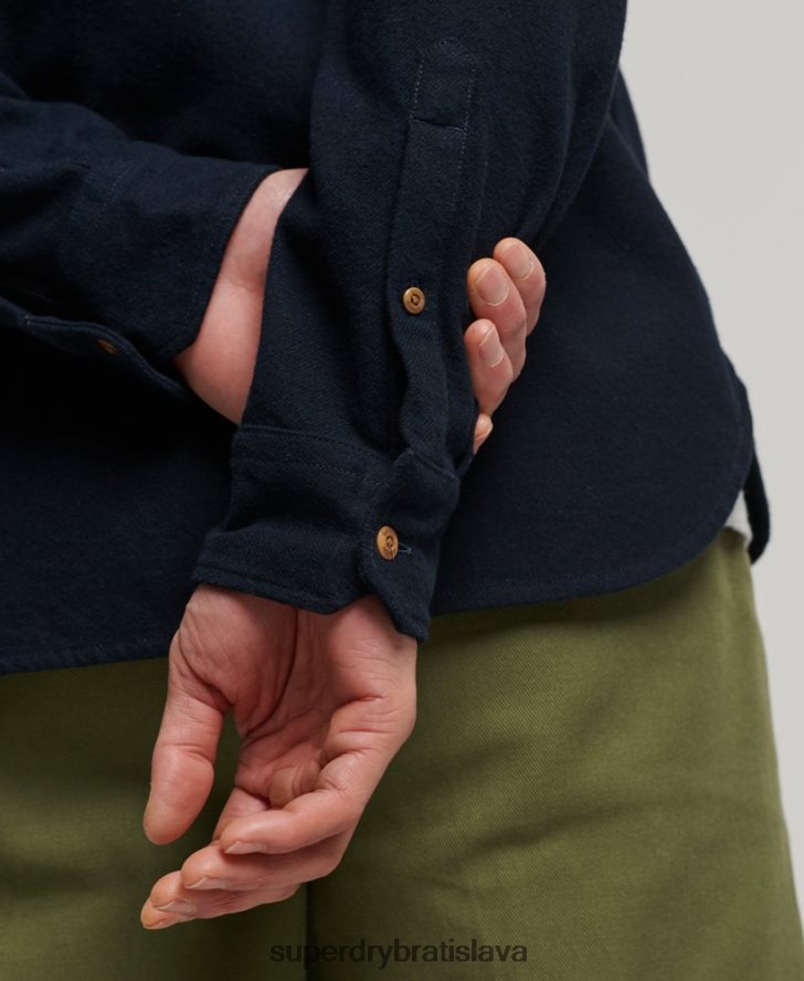 Superdry muži trailová flanelová košeľa z organickej bavlny 6B4ZTR179 oblečenie námorníctvo