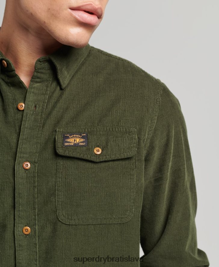Superdry muži trailová šnúrová košeľa 6B4ZTR232 oblečenie zelená